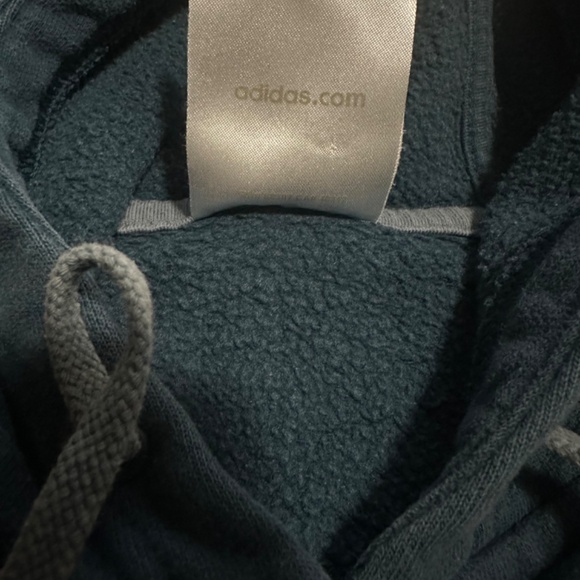 Vintage Blue Spell-out Adidas Fleece Hoodie - Picture 4 of 6